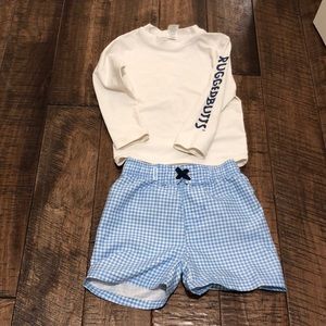 RuggedButts 2T Rashguard and Swim Trunks